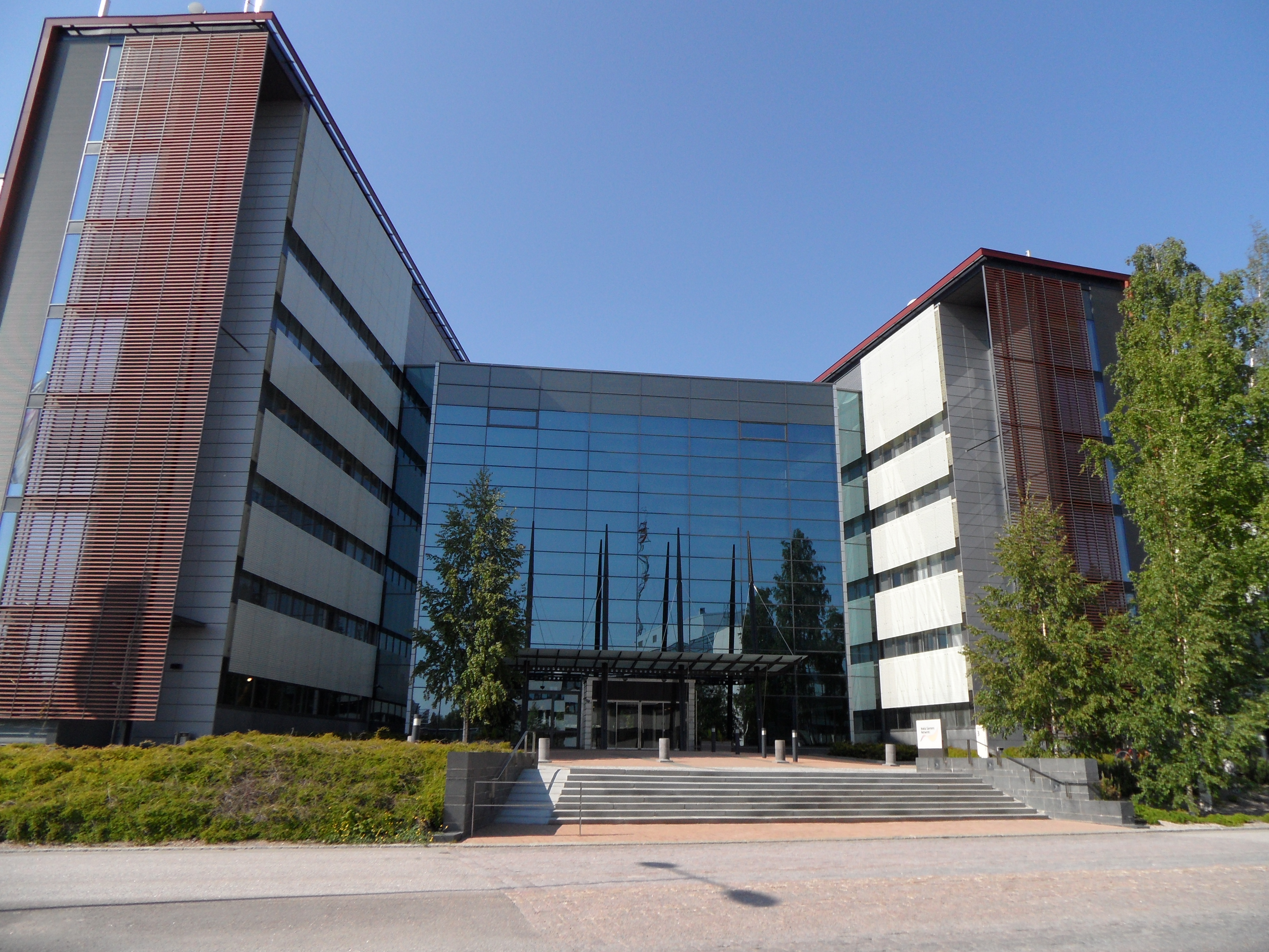 Nokia Siemens Networks campus building at Karaportti 3 in Espoo, photographed on 31 May 2011; archival photograph.
