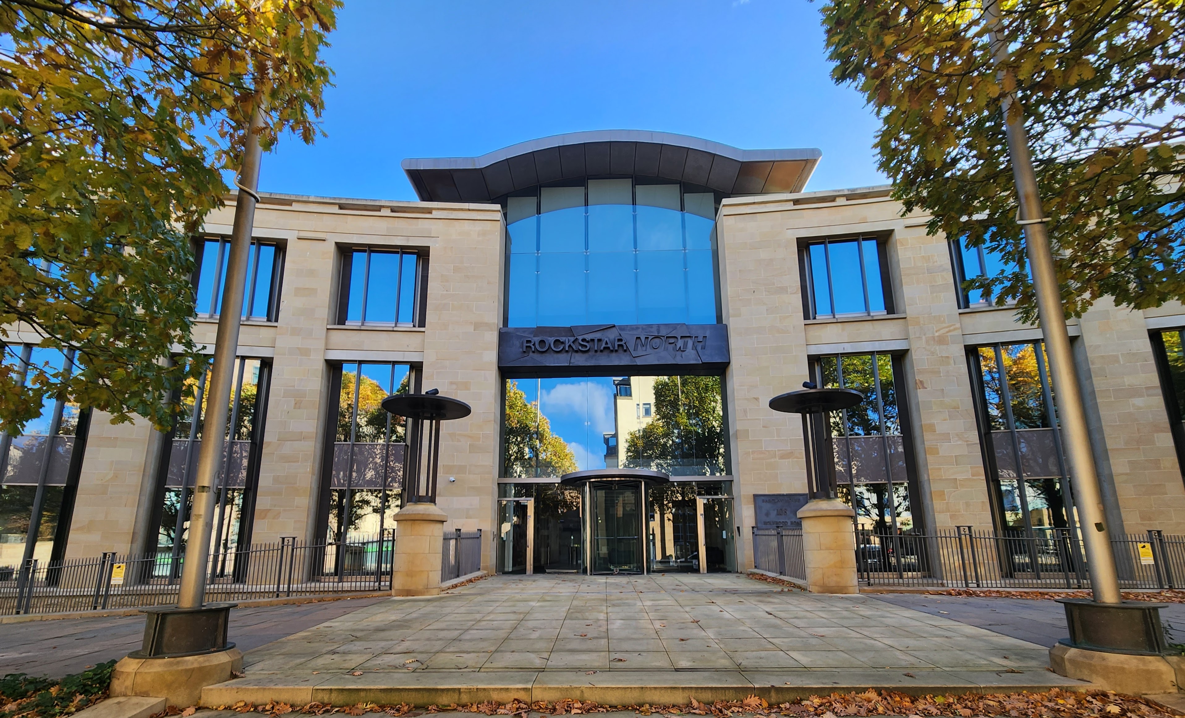 Rockstar North headquarters in Edinburgh, photographed on 22 October 2023. Archival photograph, not GTA VI gameplay or launch-day footage.